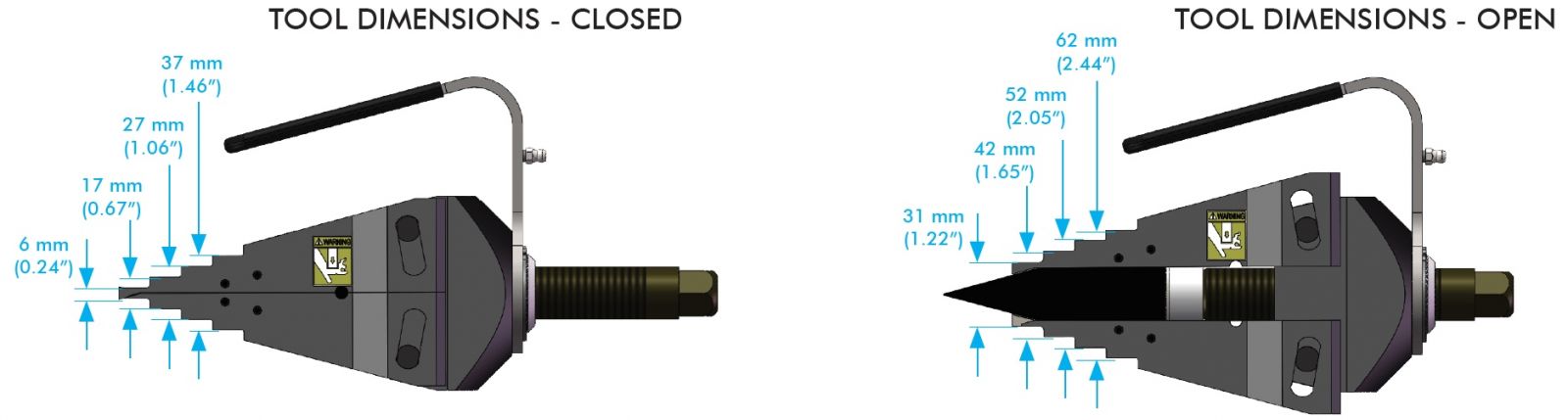 các bước của đầu tách cơ khí SW9TM